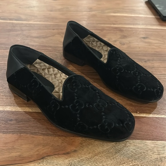 Gallipop GG Velvet Gucci Loafers - Picture 1 of 8